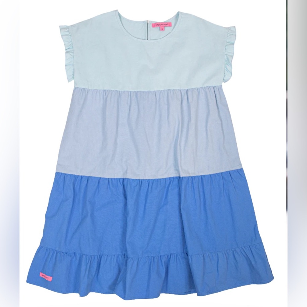 Women’s Simply Southern Color block ruffle tiered dress